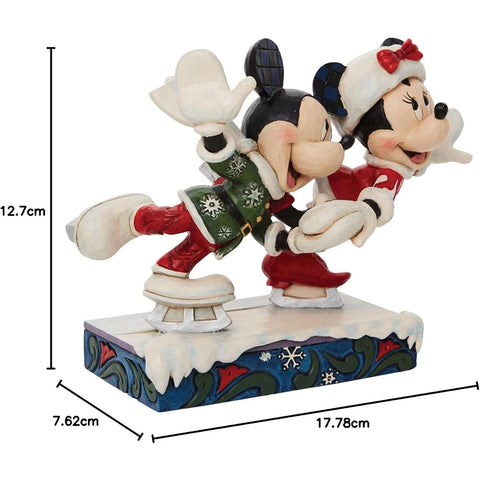 Figurine de Noël Enesco Mickey et Minnie avec patins "Jim Shore" 12,5x7,5x18cm