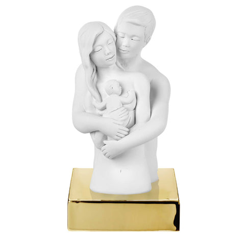 Bongelli Preziosi Statuina busto famiglia bianco/oro H15 cm