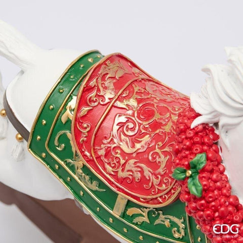 EDG Cavallo a dondolo con decori poliresina 32,5x9xH30,5 cm