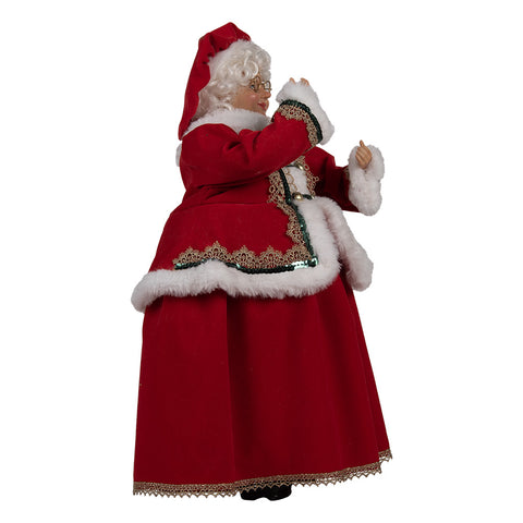 Clayre &amp; Eef Lot de 2 statuettes Père Noël et Mère Noël en résine H45/40 cm