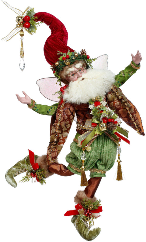 + MED SLEIGHBELLS RING SANTA FAIRY GRN 42CM