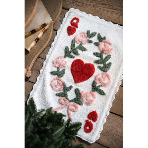 Tapis en coton crocheté Blanc Mariclò « Collection Daphné », 50x80 cm