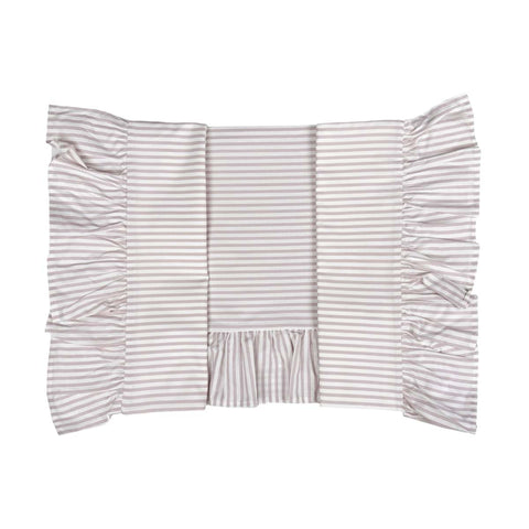 Blanc Mariclò Parure de lit double en coton à rayures roses + 2 taies d'oreiller « Dolci righe »