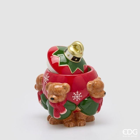EDG Contenitore Palla di Natale in ceramica 23x17,5xH25 cm