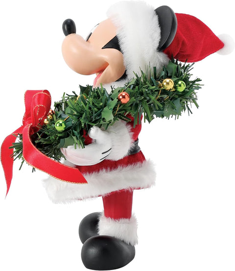 Department 56 Disney Statuina di natale Topolino con ghirlanda 11.5x11.5xH17 cm