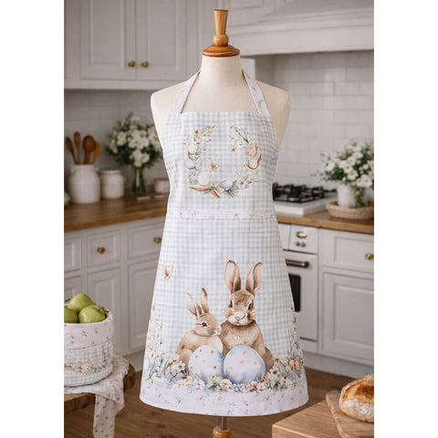 Nuvole di Stoffa Grembiule donna da cucina di pasqua in cotone "Rabbit PePen" 65x75 cm