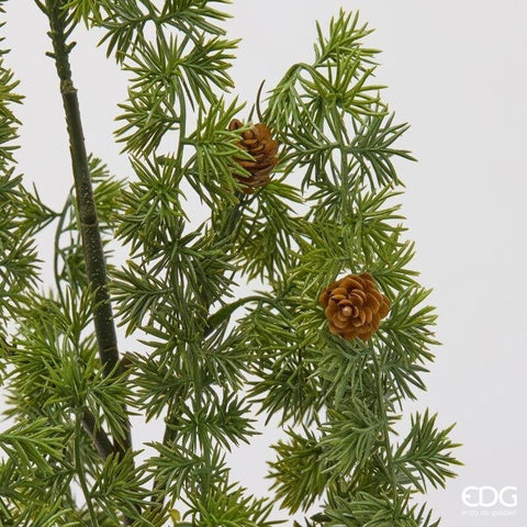 EDG Decorazione natalizia Ramo cedro con pigne sintetico H120 cm