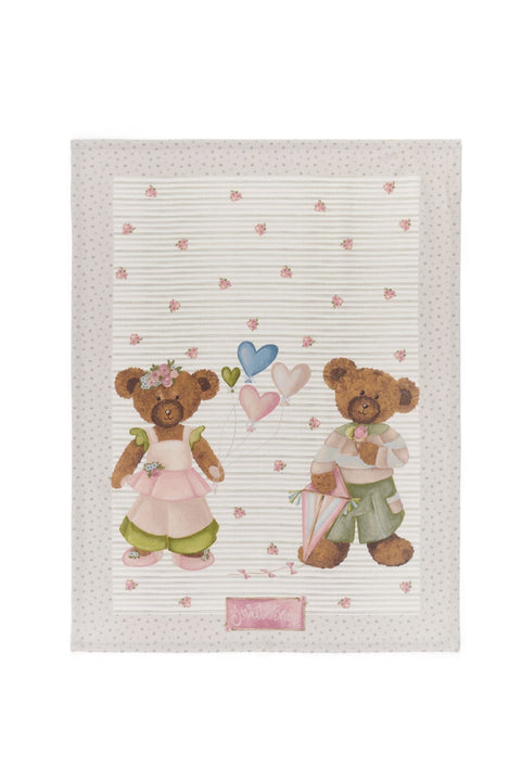 Nuvole di Stoffa Canovaccio in cotone con orsetti "Sweet Bear" 50x70 cm 4 varianti(1 unità) - Angelica Home Stabia