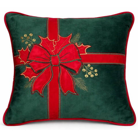 Clodette Cuscino arredo di Natale in velluto "Ribbon" 47x47 cm 2 varianti(1 unità)