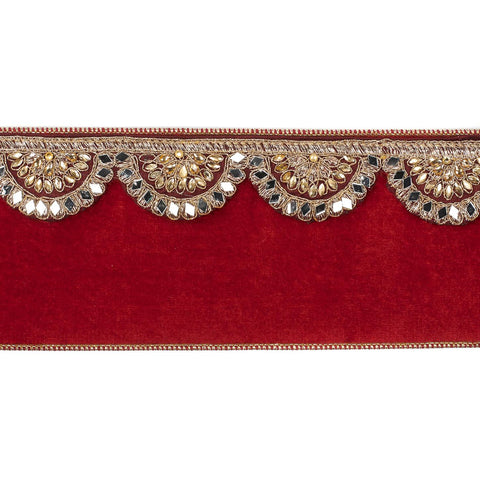 GOODWILL Rouleau de ruban effet velours rouge et or 10cmx5 mètres