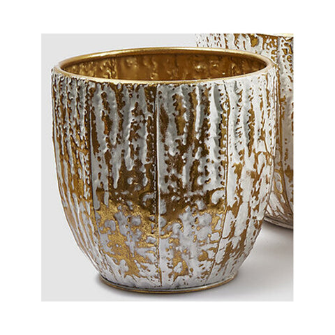 Vase à rainures en métal blanc/doré Edg Enzo de Gasperi 3 variantes (1 unité)