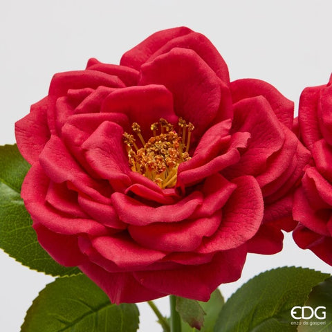 Edg Enzo De Gasperi Ramo Rosa artificiale rosso scuro H58 cm
