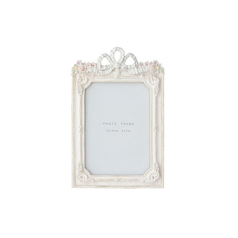 L'Arte di Nacchi Cornice portafoto in resina avorio con fiocco 16.5x2.5xH25 cm