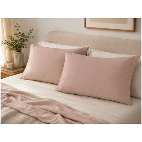 Bianco Perla Set 2 federe in cotone tinta unita 50x80 cm 3 varianti(2 unità)