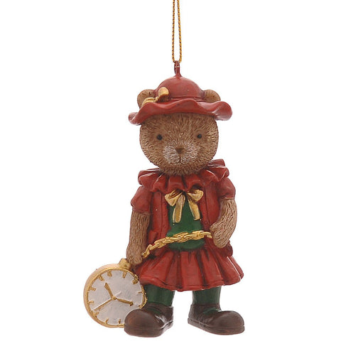 Décoration ours de Noël Vetur en résine H10 cm 2 variantes (1 unité)