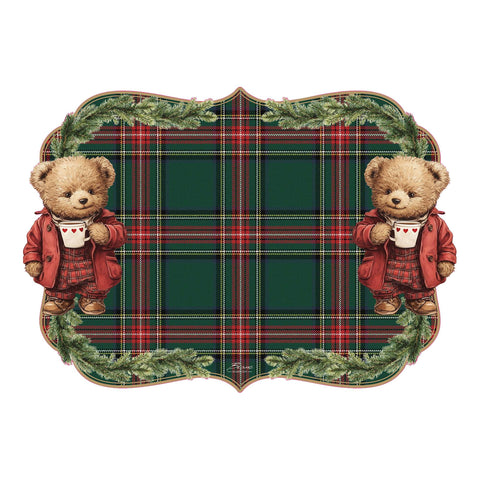 Blanc Mariclò Set 2 tovagliette americane di natale in vinile, Made in Italy 45x32 cm