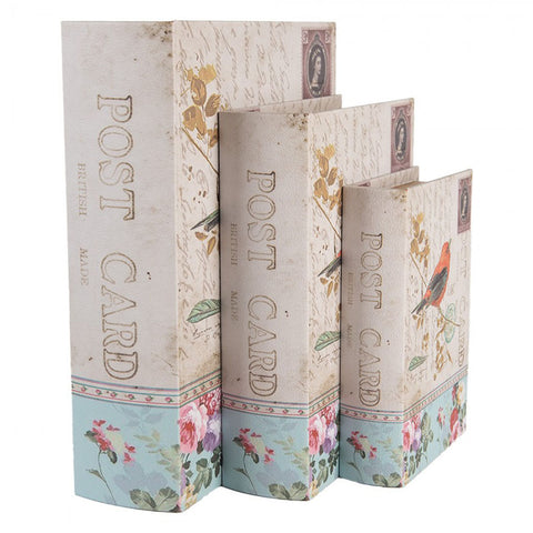 Clayre & Eef Set 3 Libri contenitori 27x22x7 / 22x17x6 / 17x12x4 cm