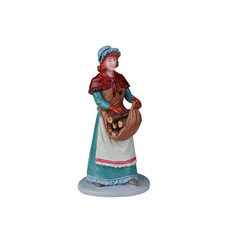 LEMAX Lady with wood "Wood For The Fire" in resin H6.8 x 3.4 x 3.1 cm