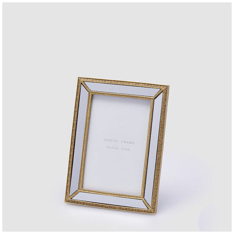 Cadre photo EDG Enzo De Gasperi en résine dorée et verre 14xH29 cm