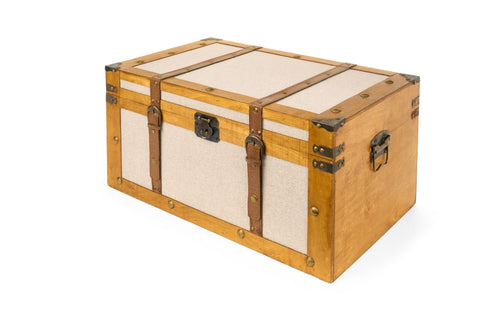 Nuvole di Stoffa Set 2 bauli coppia contenitori legno 50x31x26 - 60x37x30 cm