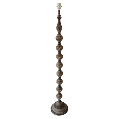 Blanc Mariclò Lampadaire en bois "Mafalda" 25x25xH134 cm