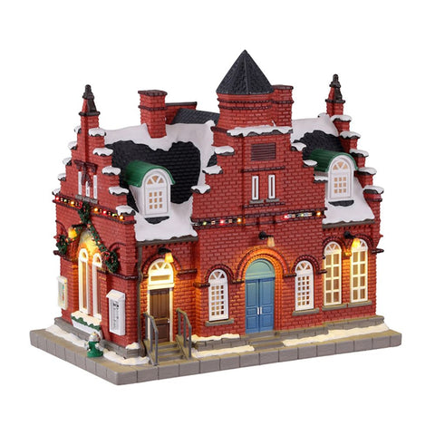 LEMAX LED illuminated building "Town Offices 1884" in polyresin H24.3 x 25.5 x 16.8 cm