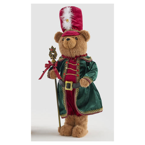 EDG Figurine de Noël Ourson soldat en tissu H60 cm 2 variantes (1 unité)