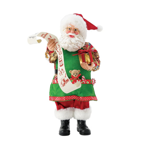 Department 56 Statuina Babbo Natale con lista regali 13x13xH27 cm