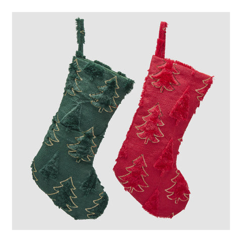 EDG Calza epifania natalizia con decoro pini H51 cm 2 varianti(1 unità)