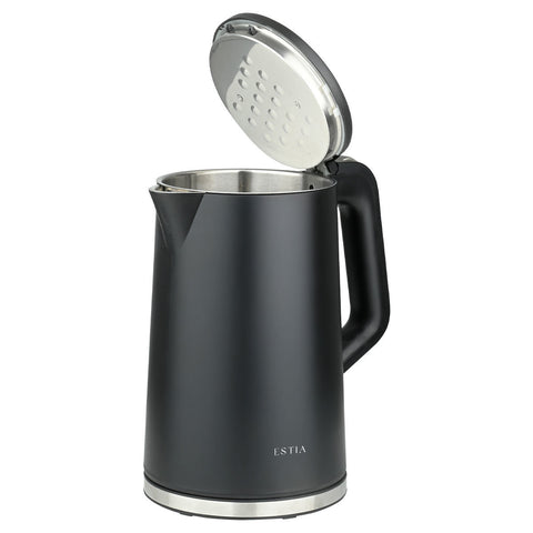 Estia Home Bollitore elettrico in acciaio inox nero "HEATLINE" 1800w 1.7lt