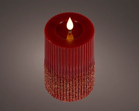 Candela a LED con stoppino e braciere in resina effetto fiamma per interni