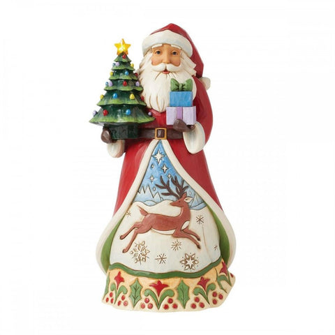 Enesco Babbo natale in resina con albero "Jim Shore" 13x13xh26 cm