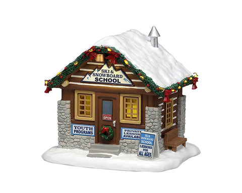 LEMAX Edificio Scuola di sci e snowboard "Ski & Snowboard School" H12.5x13x12 cm
