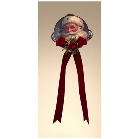 Madame Fioccò Tamburello Père Noël "Noël Ancien" avec ruban 3 variantes (1 unité)