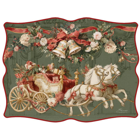 Blanc Mariclò Set 2 tovagliette americane di natale in vinile, Made in Italy 31x45 cm