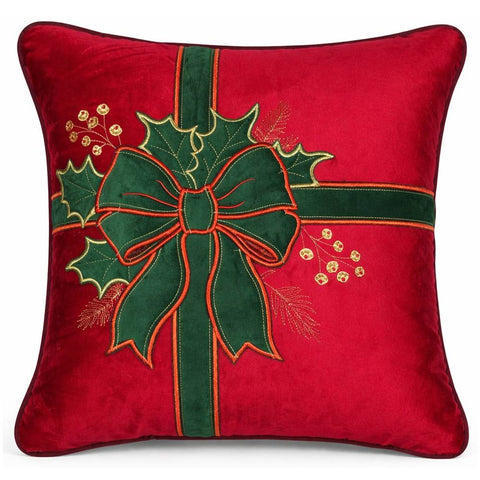 Clodette Cuscino arredo di Natale in velluto "Ribbon" 47x47 cm 2 varianti(1 unità)