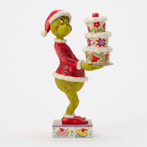 Figurine de Noël Grinch Enesco Jim Shore avec gâteau H23 cm