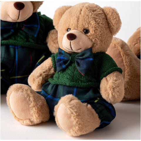 Fiori di lena Peluche Orsetto Teddy di Natale con fiocco H20 cm 2 varianti(1 unità)