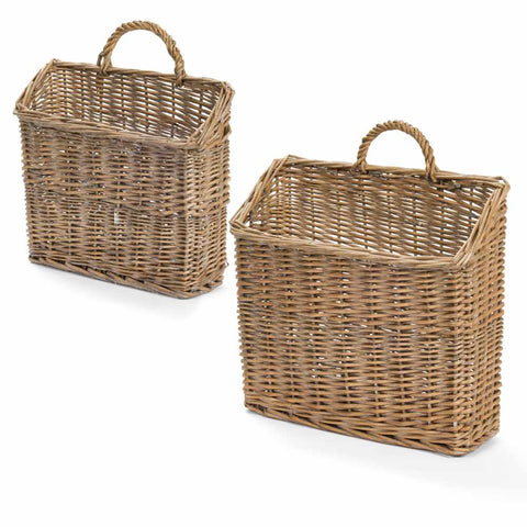 Nuvole di Stoffa Set 2 Cesti in vimini con manico "PePen" H32/38 cm