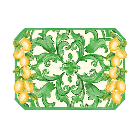 Blanc Mariclò Lot de 2 sets de table en vinyle « Vietri », 42 x 31 cm, 2 variantes (2 unités)