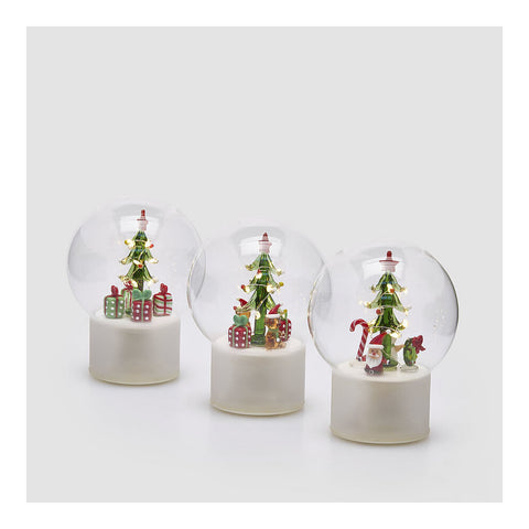 EDG Sfera di natale in vetro con LED e movimento D15 H18 cm 3varianti (1unità)