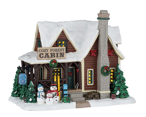 LEMAX Edificio con luci led "Cozy Forest Cabin" H16x22x12.8 cm