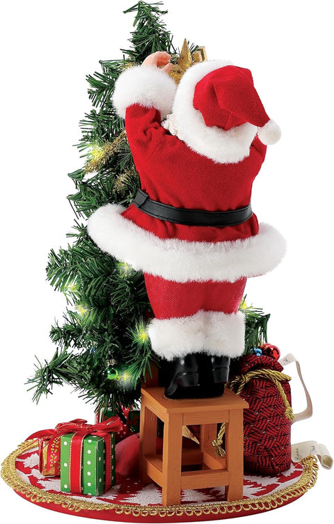 Department 56 Statuina Babbo Natale con albero "Ho Ho Ho" 27x27xH32.5 cm