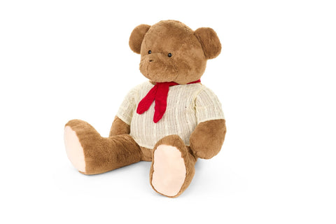 Nuvole di Stoffa Peluche di natale orso con maglione bianco H60 cm