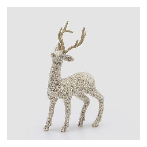 EDG Statuina natalizia Renna con perle avorio 29x14xH51 cm