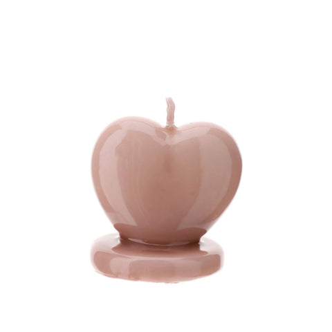 Hervit Candela Cuore laccata rosa 7.5xH7.5 cm