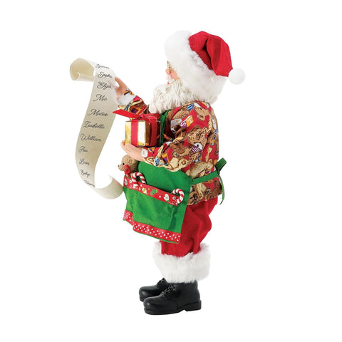 Department 56 Statuina Babbo Natale con lista regali 13x13xH27 cm
