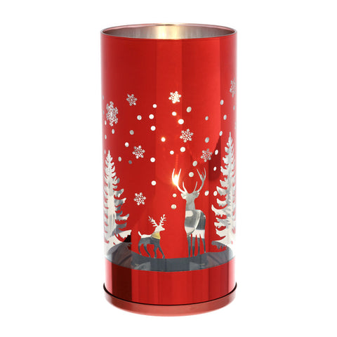 Hervit Lampada a batteria in vetro rosso con scatola in regalo 10xh20 cm