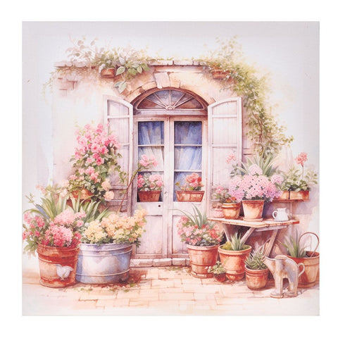 Nuvole di Stoffa Quadro canvas porta "Le Vie en Rose" 30x30x2.5 cm 2 varianti(1pz)