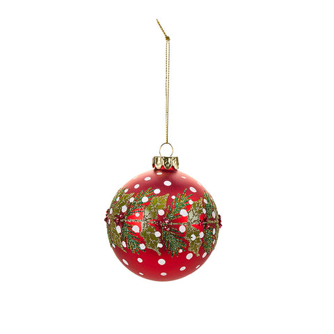 Fabric Clouds Set of 4 "Christmas Card" tree baubles D8 cm 10 variations (1pc)